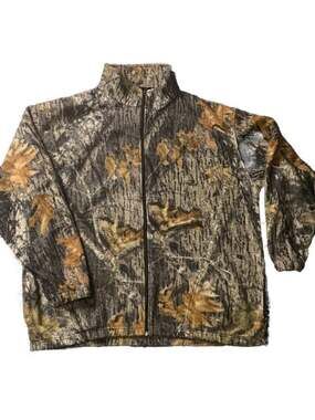 Vintage 1990s Field Staff Real Tree Camo Fleece Zip up Sweater Size XL -